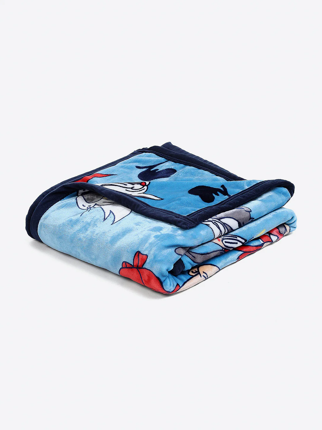 Looney Tunes Printed Soft Plush Cartoon Network Blue Baby Blanket - Image 3