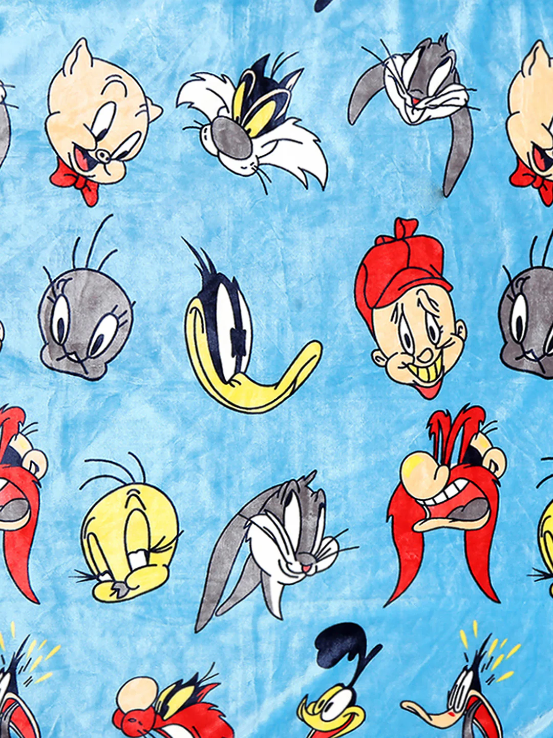 Looney Tunes Printed Soft Plush Cartoon Network Blue Baby Blanket - Image 5