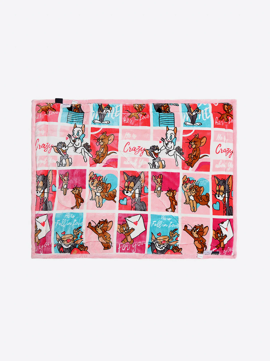 Tom and Jerry Print Velvety Soft Pink Baby Blanket Set with Matching Comforter, Bedsheet, Neck Pillow, and Bolsters - Image 4