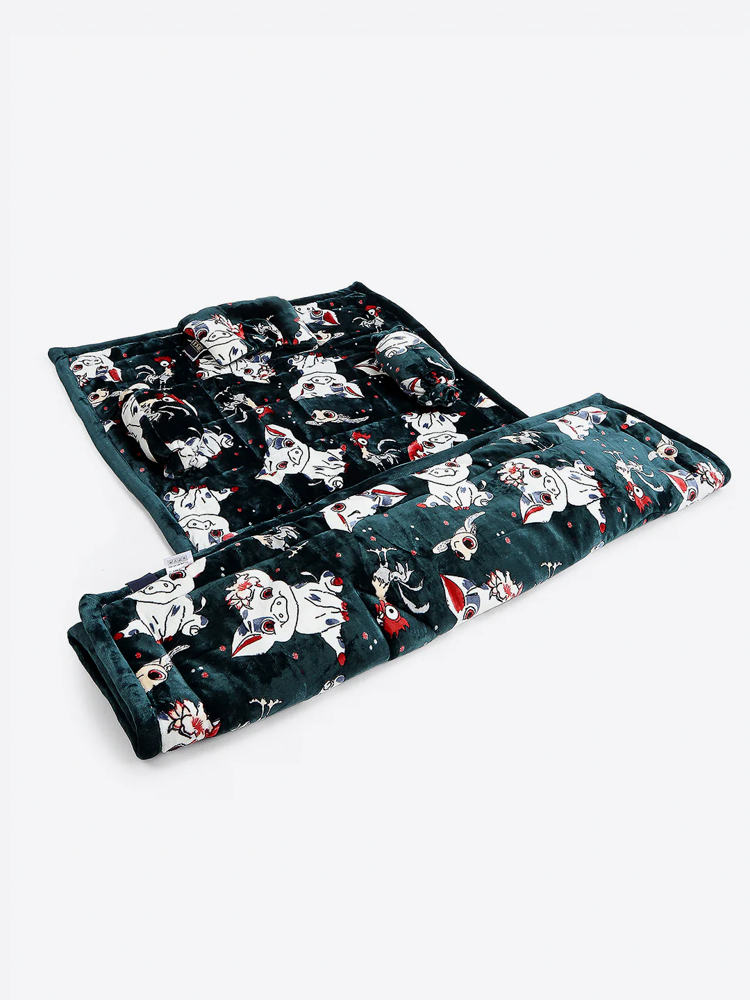 Moana Print Velvety Soft Disney Bottle Green Baby Blanket Set with Matching Comforter, Bedsheet, Neck Pillow, and Bolsters - Image 2