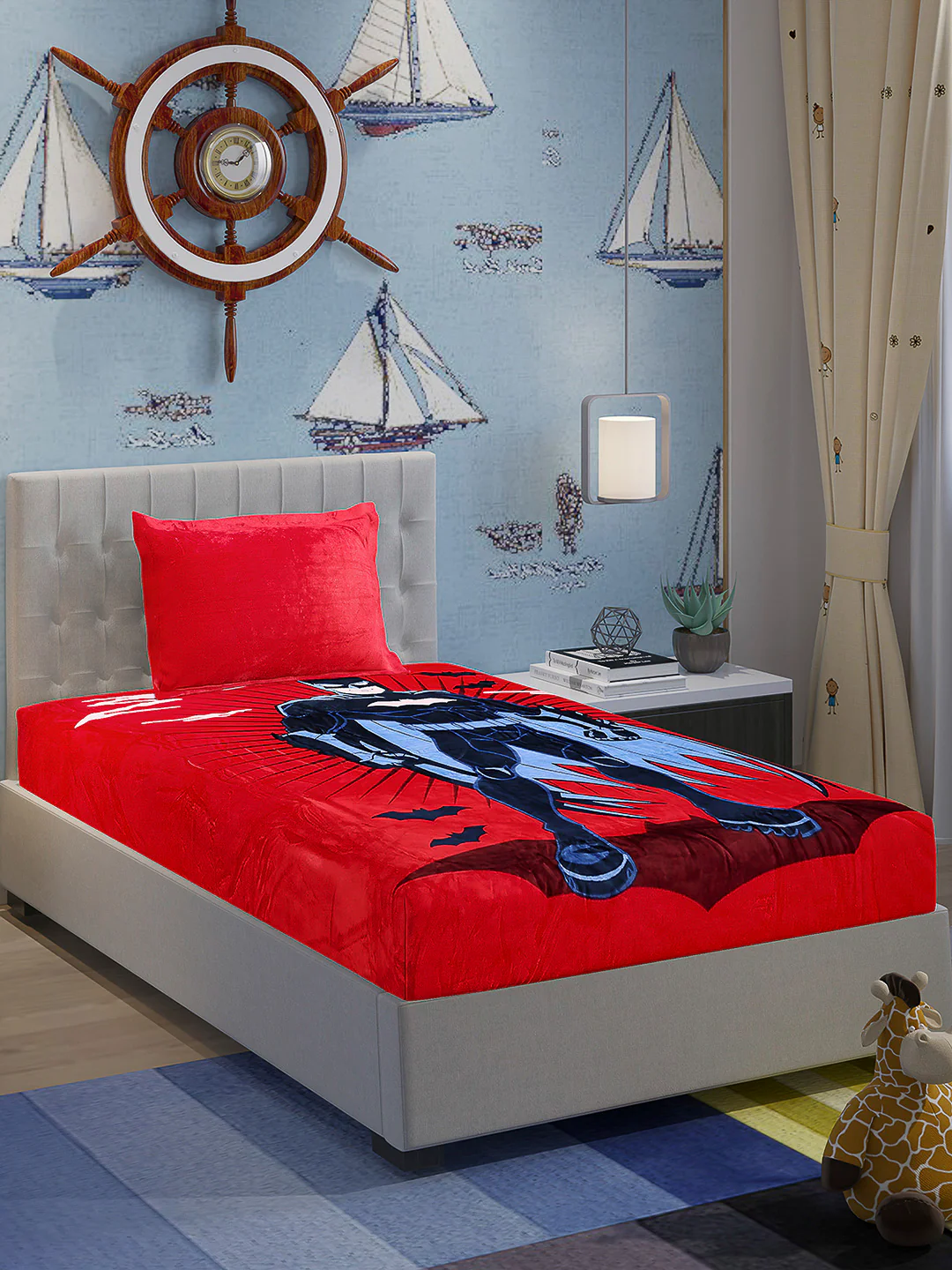 Printed Baby Winter Bedsheet 1 Ply, 370 GSM, 1.3 kg (Super Hero) - Image 4