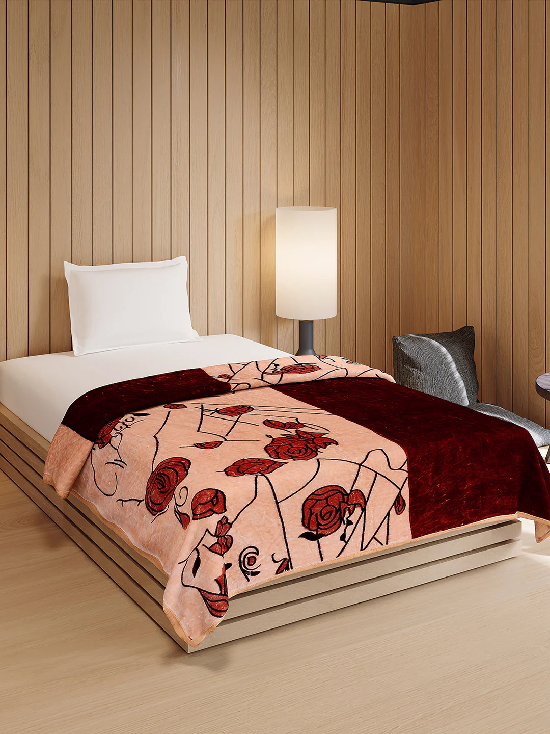 Printed Double Bed 1 Ply, 540 GSM Blanket for Winter - (Relation PVC) - Image 4