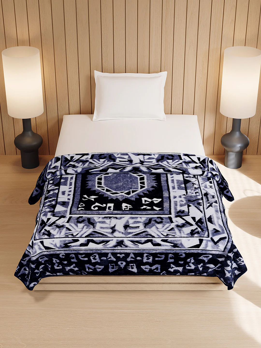 Printed Double Bed 1 Ply, 540 GSM Blanket for Winter - (Relation PVC) - Image 3