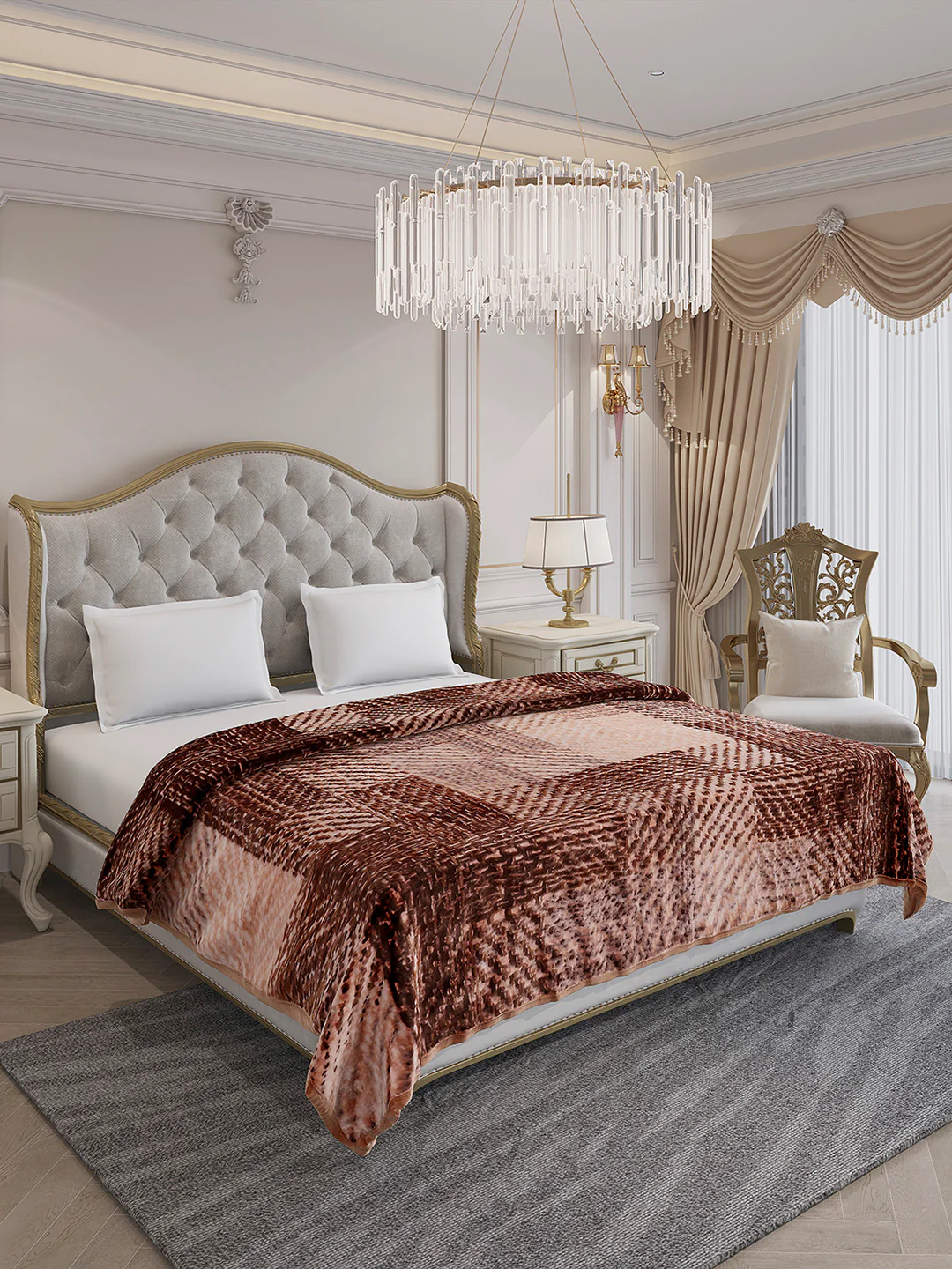 Printed Double Bed 1 Ply, 606 GSM Blanket for Winter - (Denny PVC) - Image 4