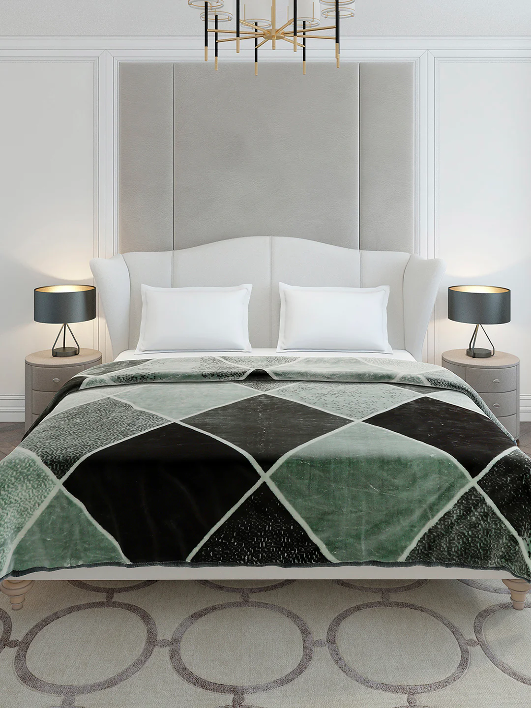 Printed Double Bed 1 Ply, 606 GSM Blanket for Mild Winter - (Denny PVC) - Image 2