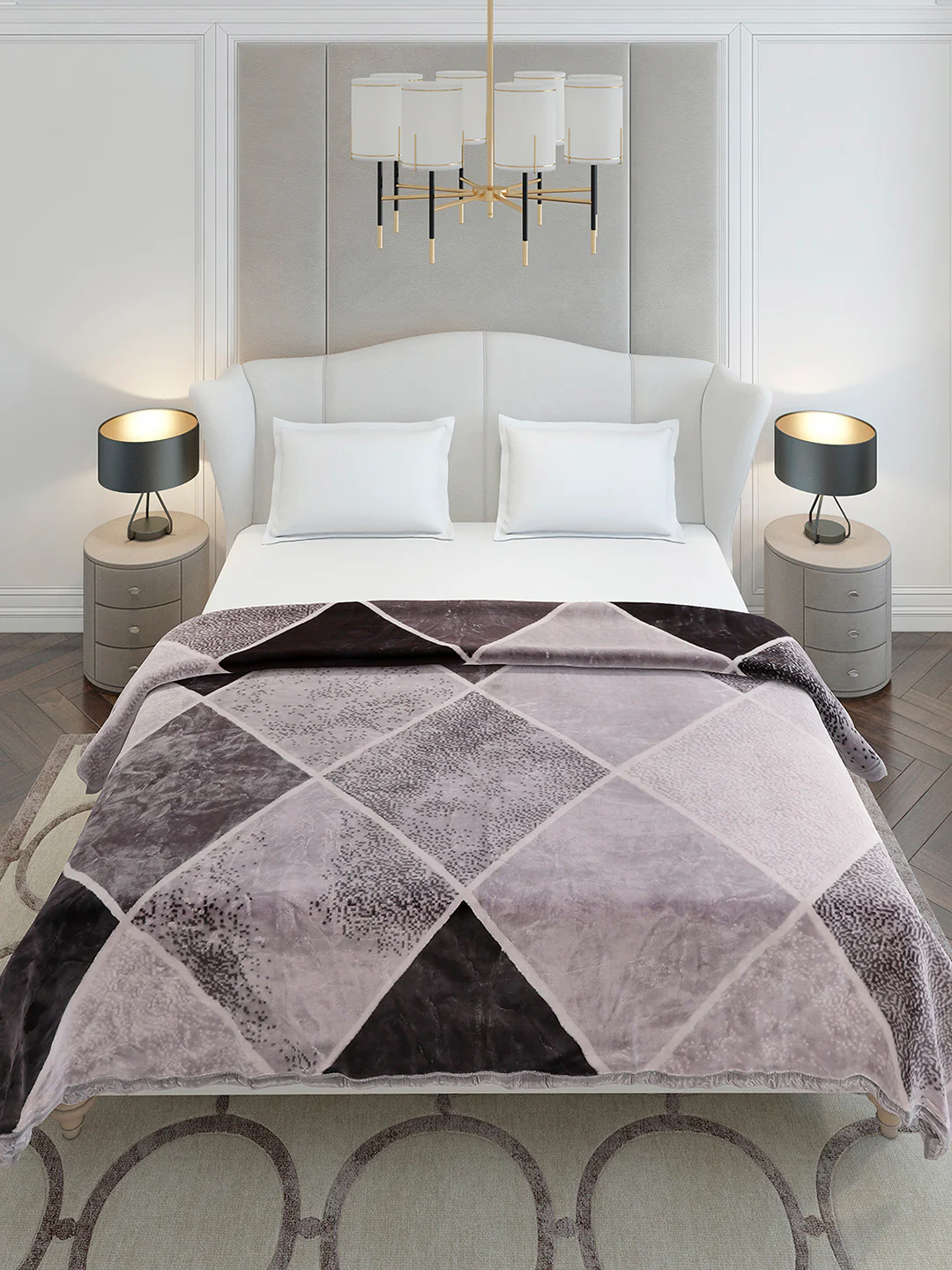 Printed Double Bed 1 Ply, 606 GSM Blanket for Mild Winter - (Denny PVC) - Image 3