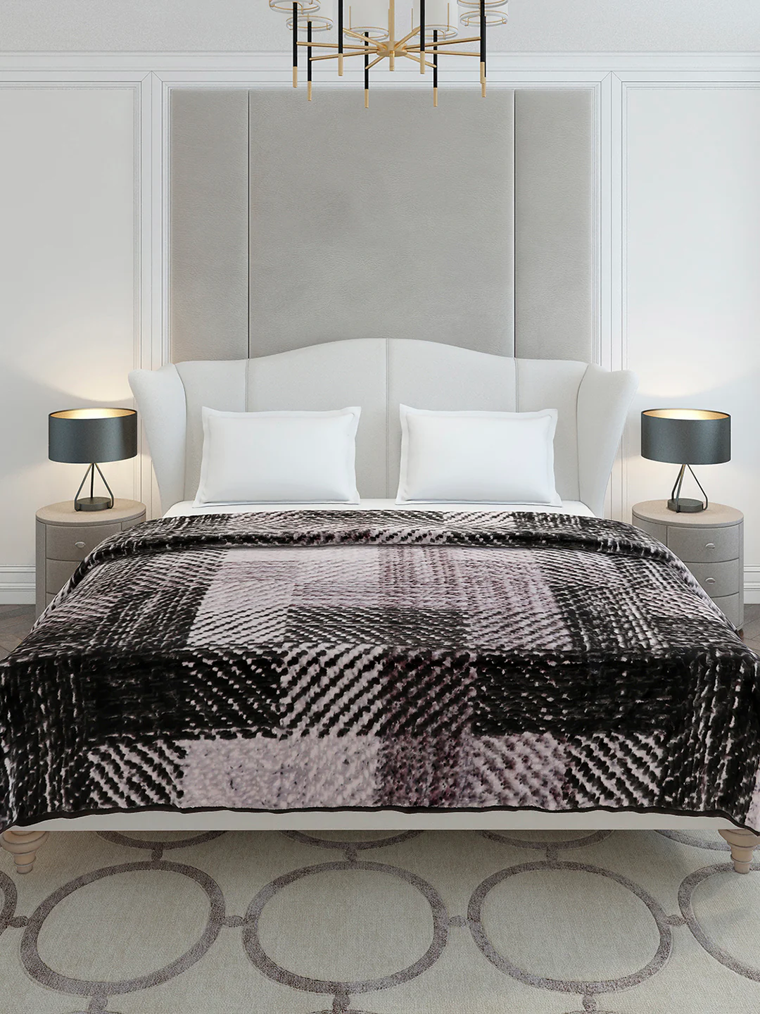 Printed Double Bed 1 Ply, 606 GSM Blanket for Mild Winter - (Denny PVC) - Image 2