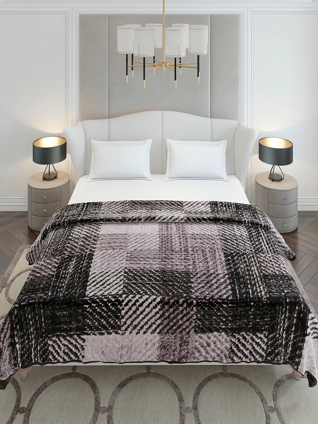 Printed Double Bed 1 Ply, 606 GSM Blanket for Mild Winter - (Denny PVC) - Image 3