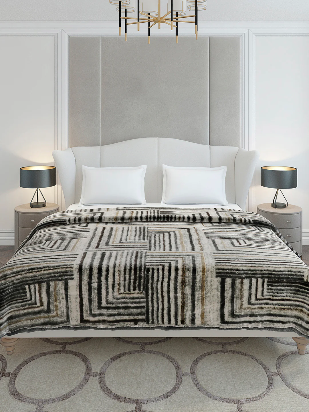 Printed Double Bed 1 Ply, 606 GSM Blanket for Mild Winter - (Denny PVC) - Image 2