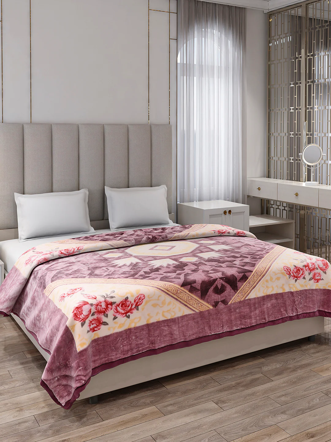 Printed Double Bed 1 Ply Blanket for Mild Winter - (Regal) - Image 4