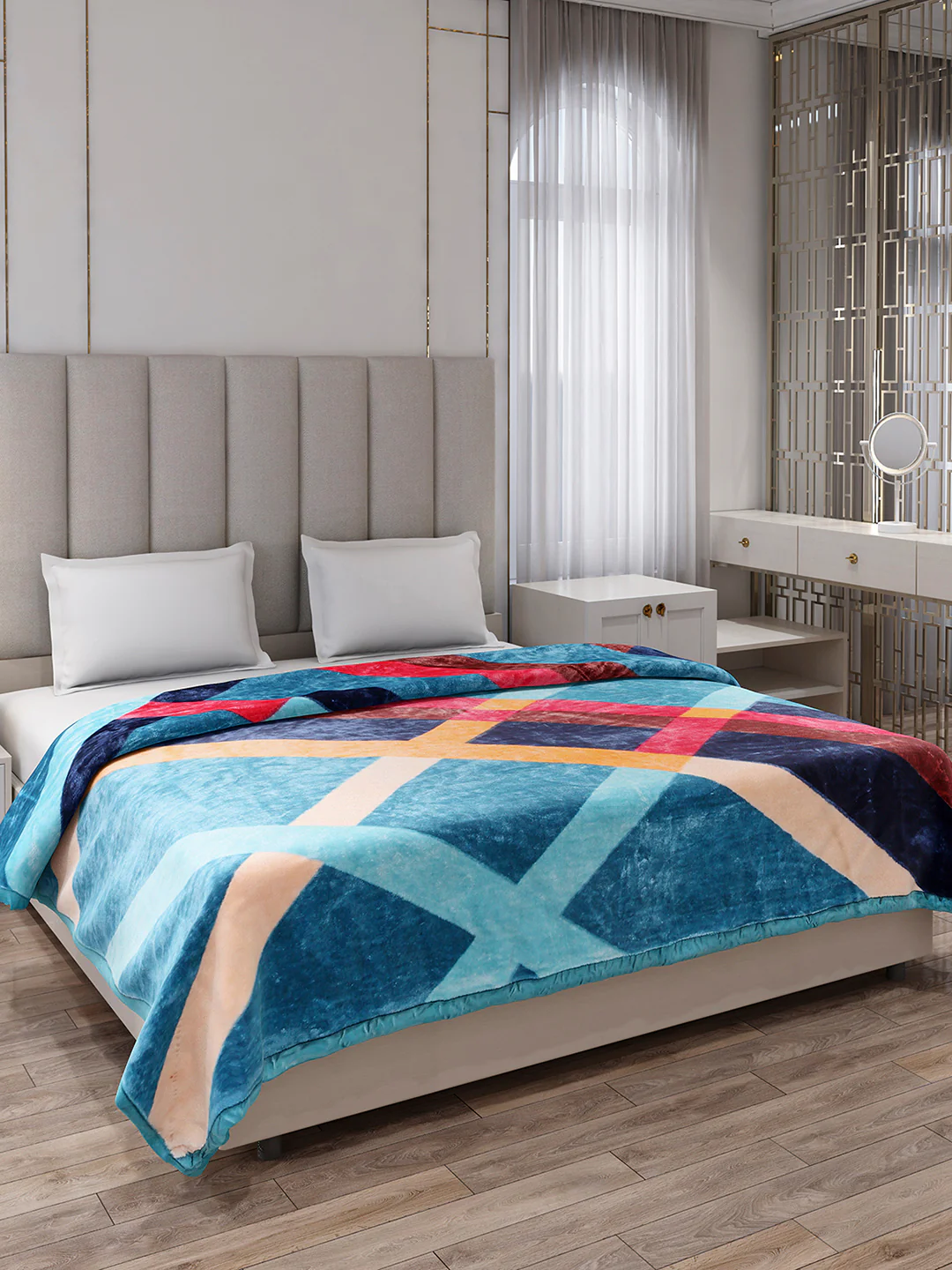 Printed Double Bed 1 Ply Blanket for Mild Winter - (Regal) - Image 4