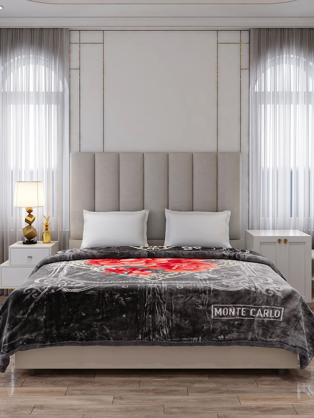 Printed Double Bed 1 Ply, 530 GSM Super Soft Blanket for Mild Winter - (Roman Plus) - Image 2