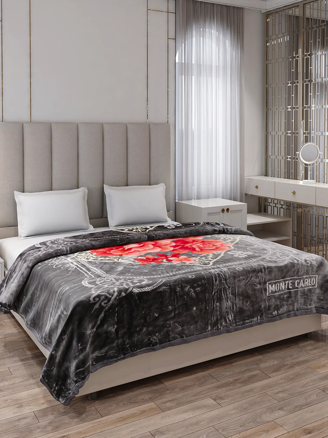 Printed Double Bed 1 Ply, 530 GSM Super Soft Blanket for Mild Winter - (Roman Plus) - Image 4