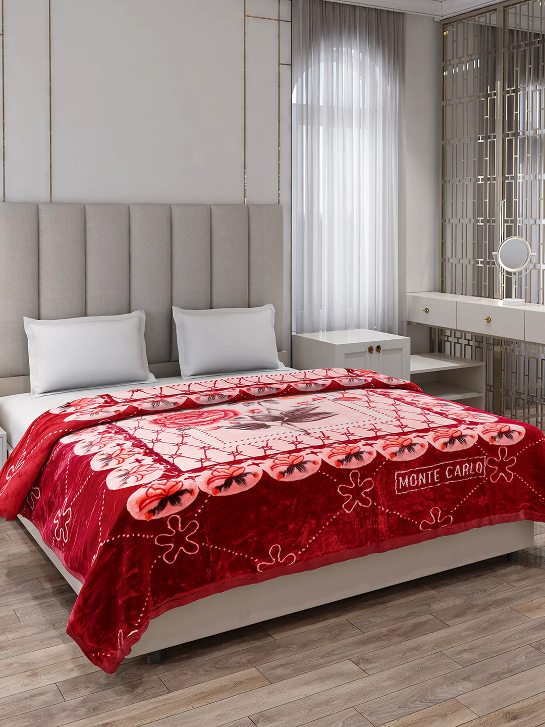 Printed Double Bed 1 Ply, 530 GSM Super Soft Blanket for Mild Winter - (Roman Plus) - Image 4