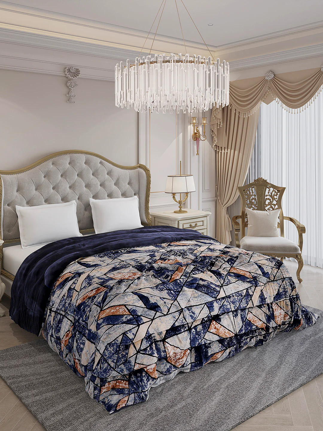 Printed Double Bed 1009 GSM Comforter for Winter - (Wild Beauty) - Image 4