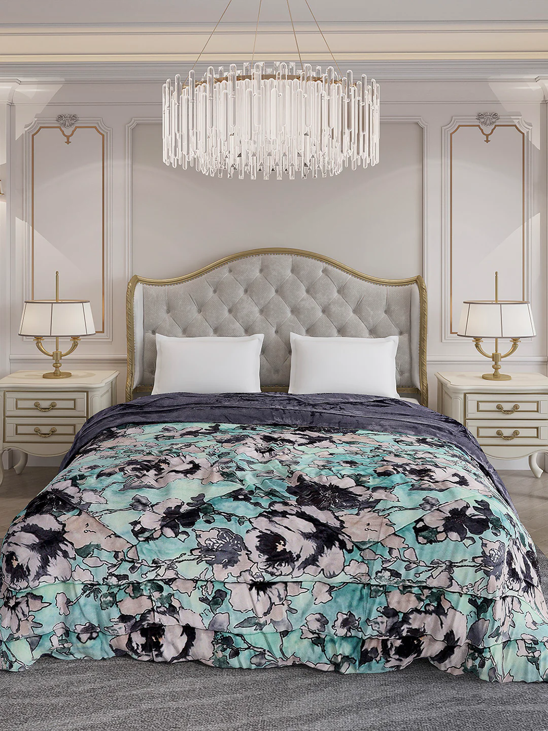 Printed Double Bed 1009 GSM Comforter for Winter - (Wild Beauty) - Image 2