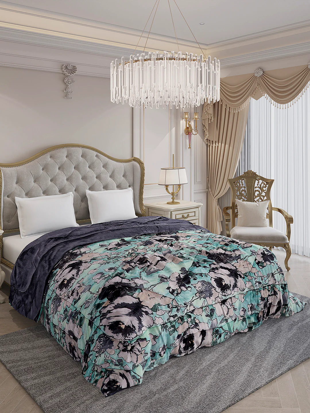 Printed Double Bed 1009 GSM Comforter for Winter - (Wild Beauty) - Image 4