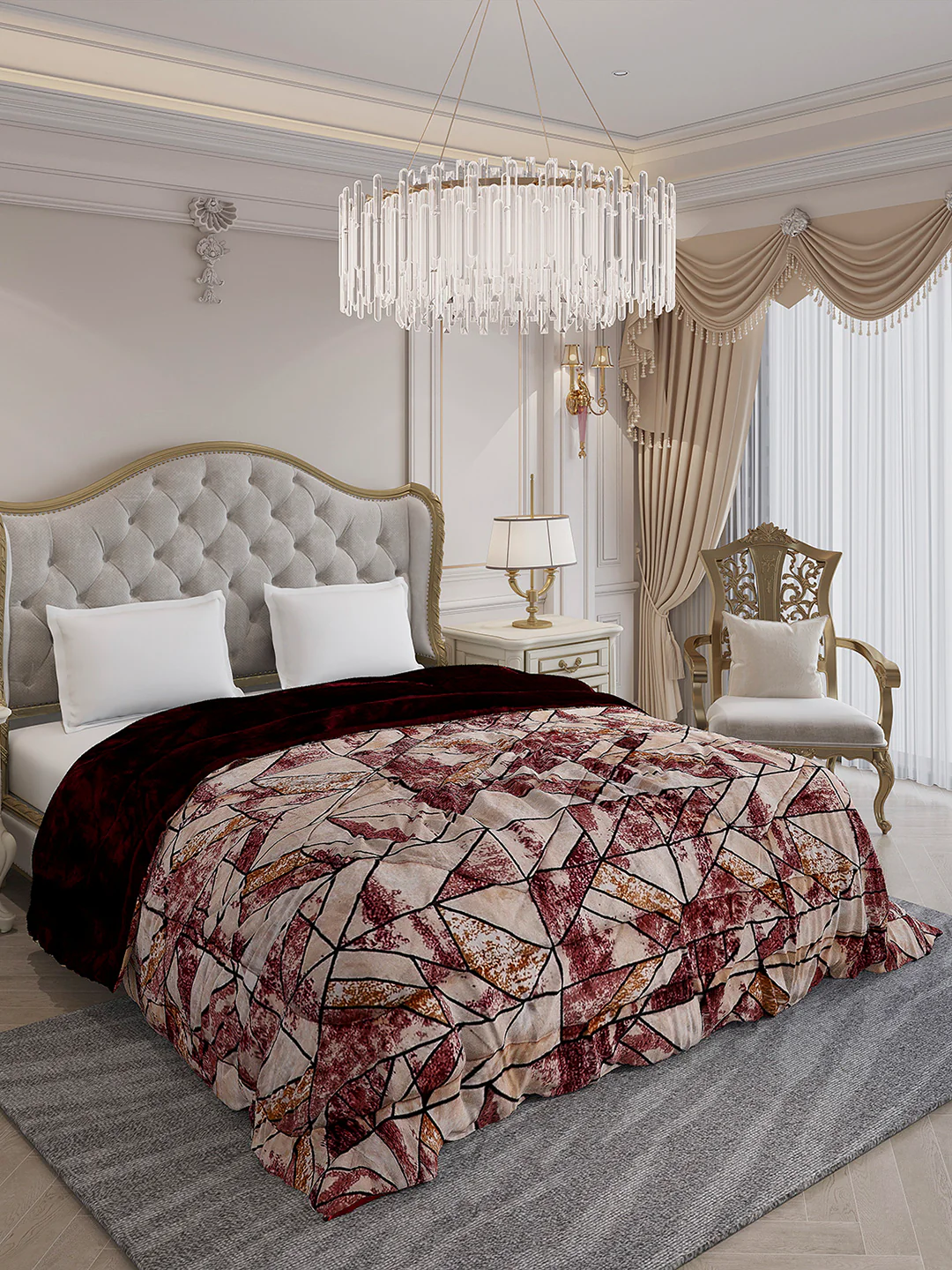 Printed Double Bed 1009 GSM Comforter for Winter - (Wild Beauty) - Image 4