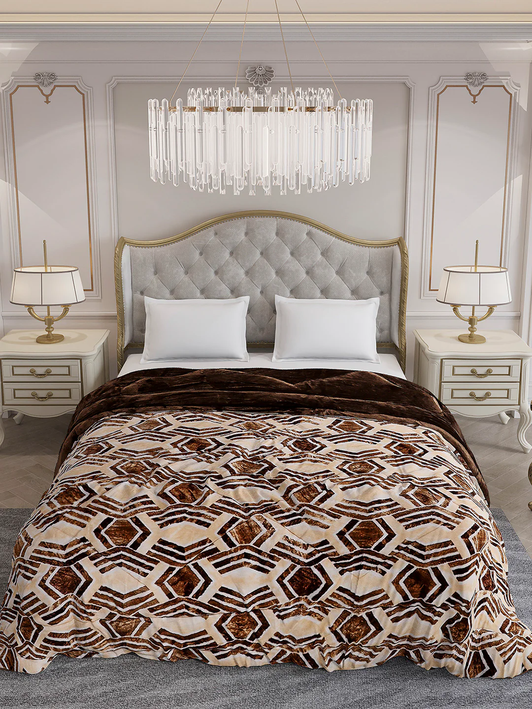Printed Double Bed 1009 GSM Comforter for Winter - (Wild Beauty) - Image 3