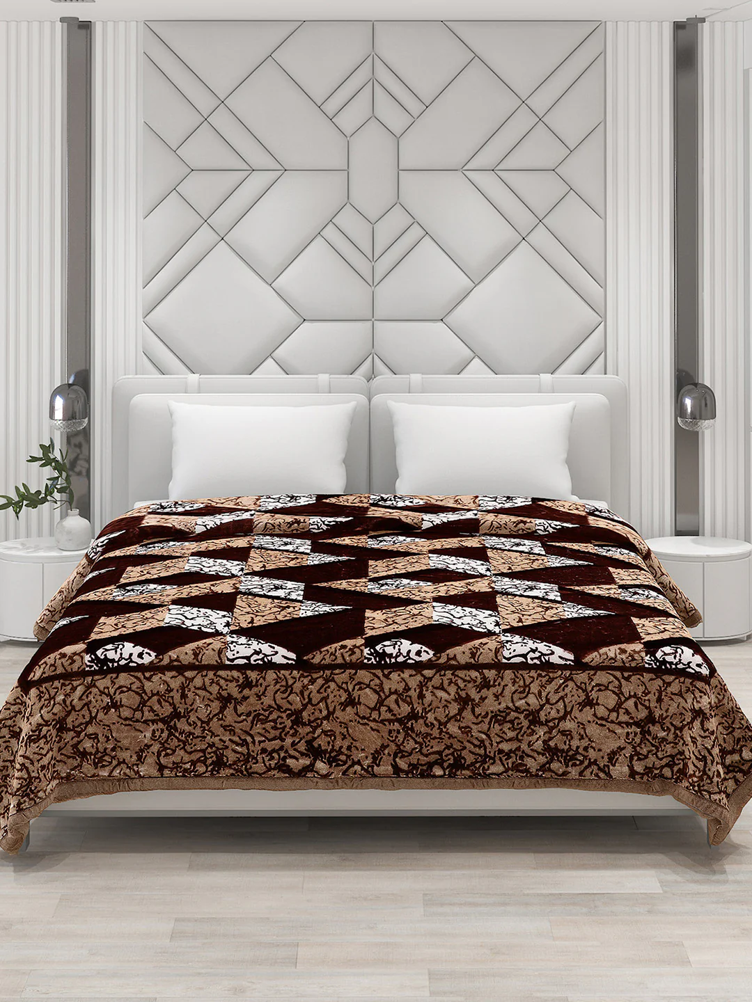 Printed Double Bed 1041 GSM Blanket Apricot 2 Ply (Weight 5.5 kg) - Image 2