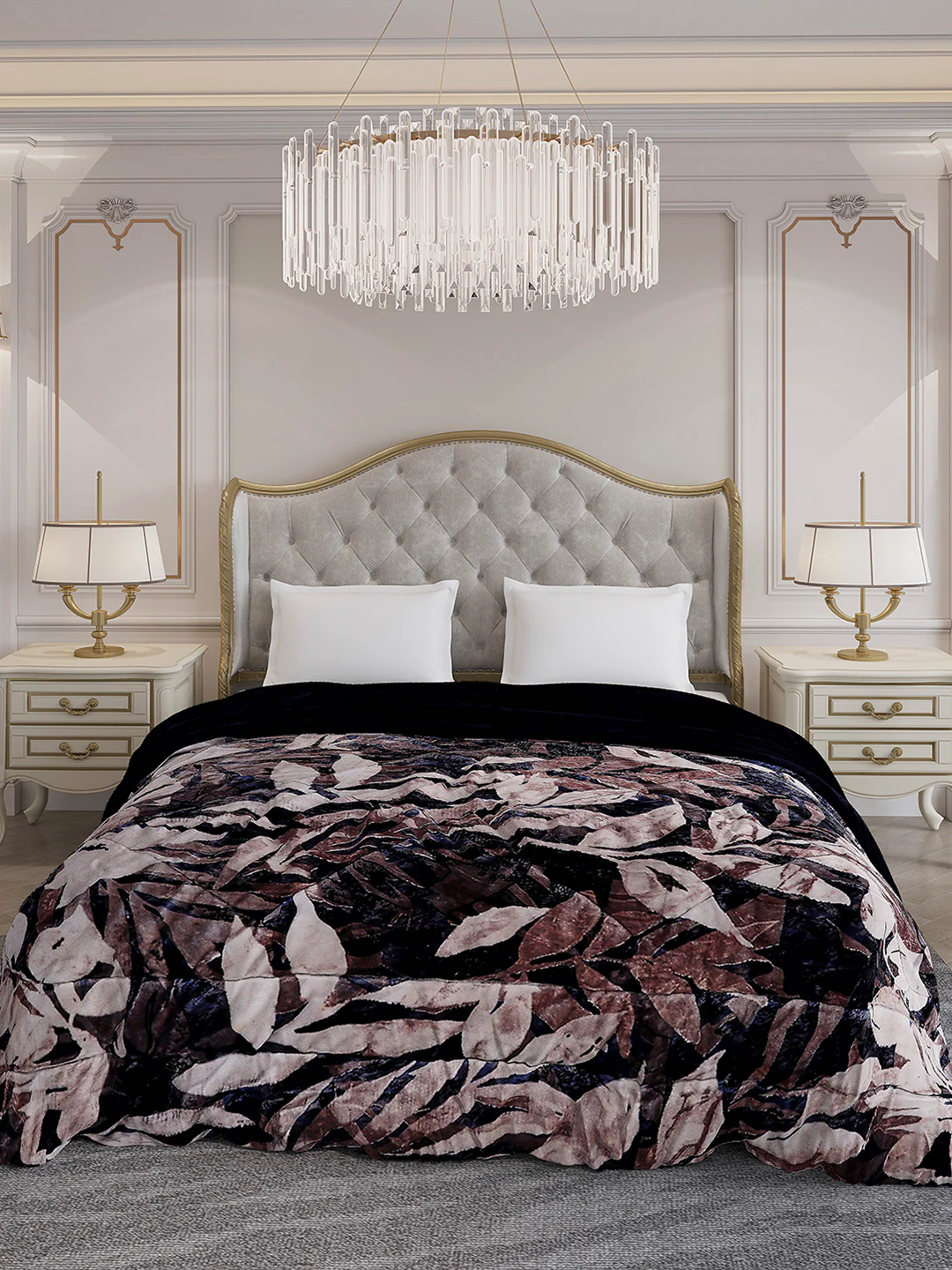 Printed Double Bed 1061 GSM Comforter for Winter - (Wisdom Gold) - Image 2