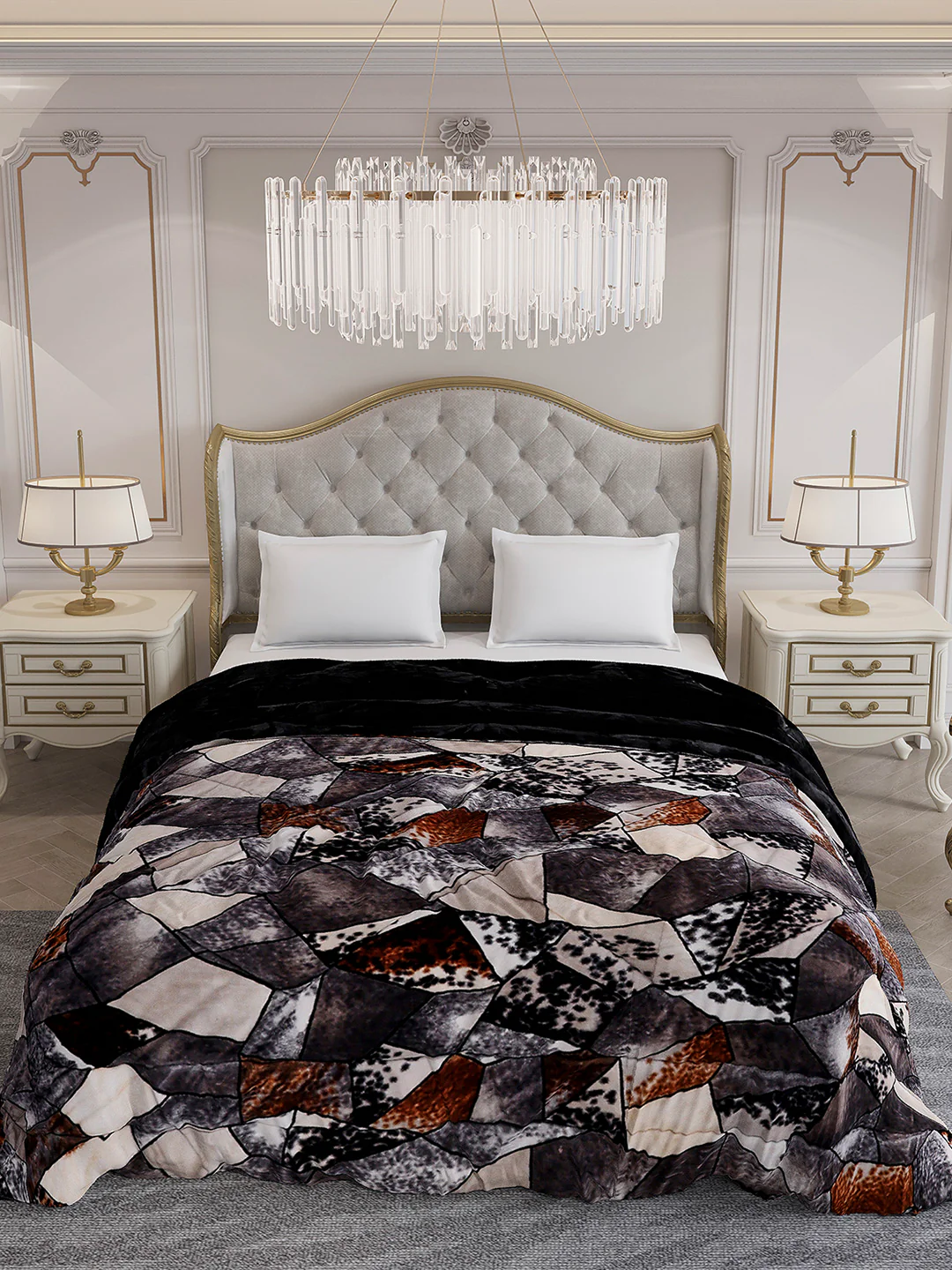 Printed Double Bed 1061 GSM Comforter for Winter - (Wisdom Gold) - Image 3