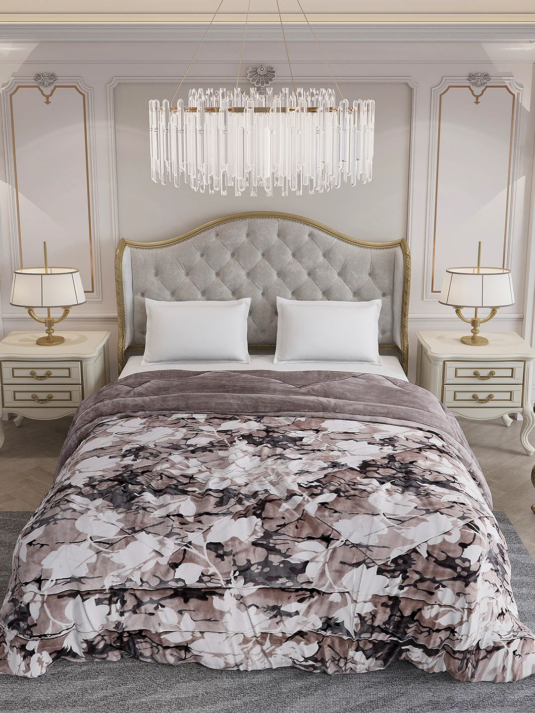 Printed Double Bed 1061 GSM Comforter for Winter - (Wisdom Gold) - Image 3