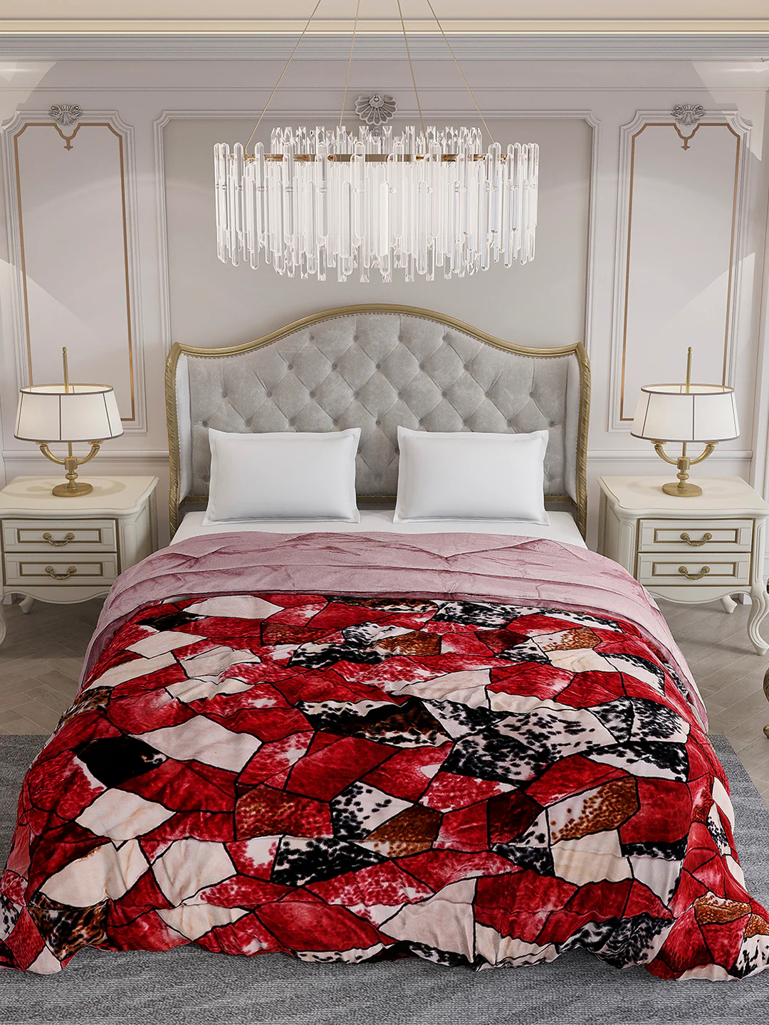 Printed Double Bed 1061 GSM Comforter for Winter - (Wisdom Gold) - Image 3
