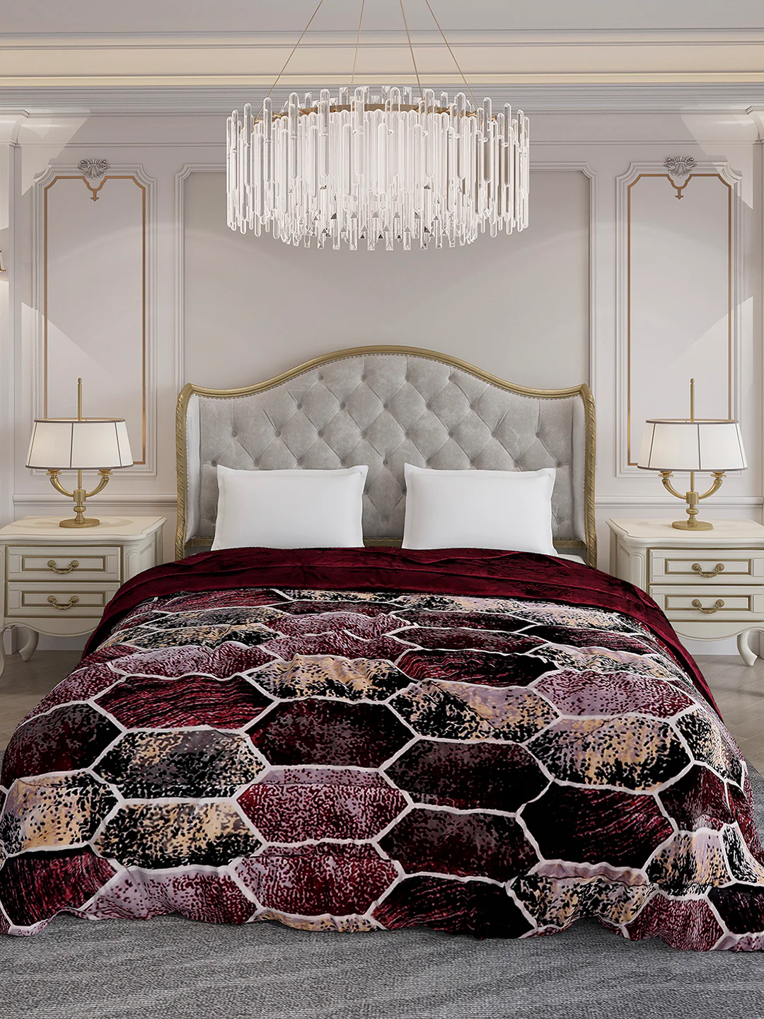 Printed Double Bed 1061 GSM Comforter for Winter - (Wisdom Gold) - Image 2