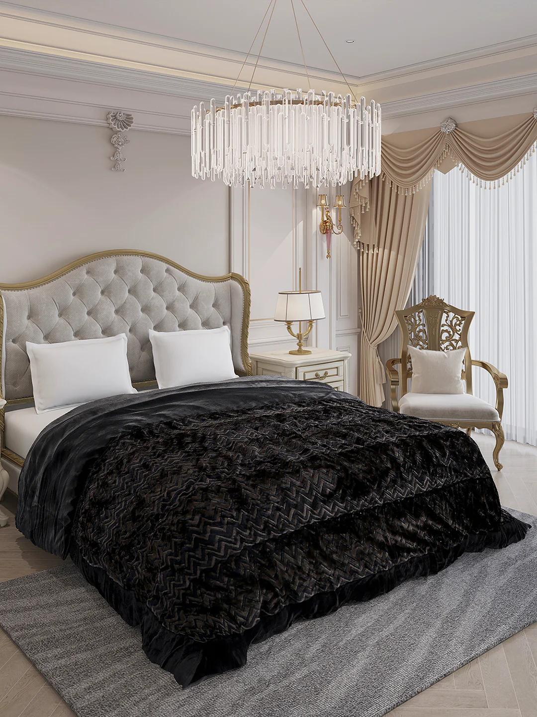 Printed Double Bed 1078 GSM Comforter for Winter - (Delicate) - Image 4