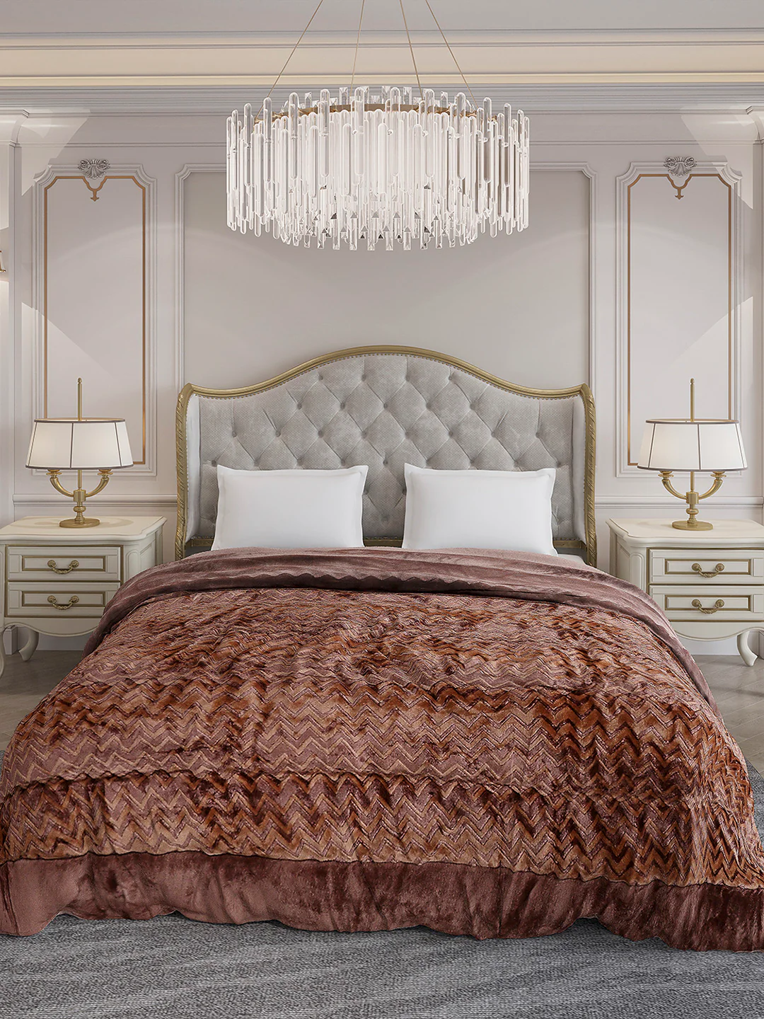 Printed Double Bed 1078 GSM Comforter for Winter - (Delicate) - Image 2