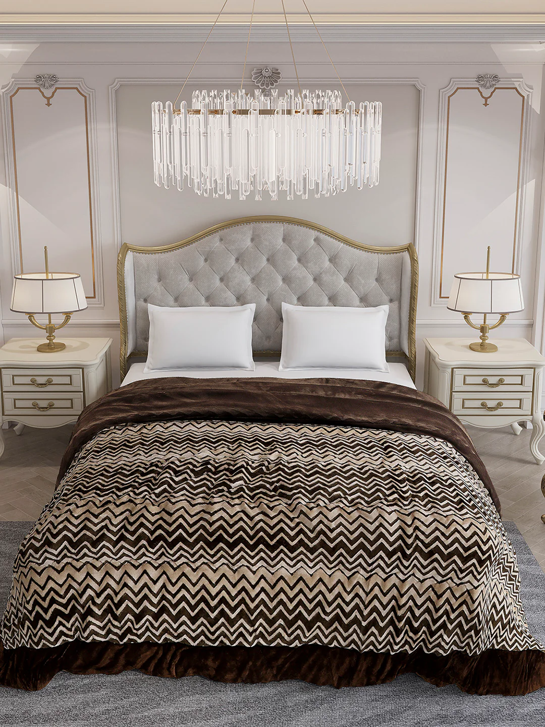 Printed Double Bed 1078 GSM Comforter for Winter - (Delicate) - Image 3