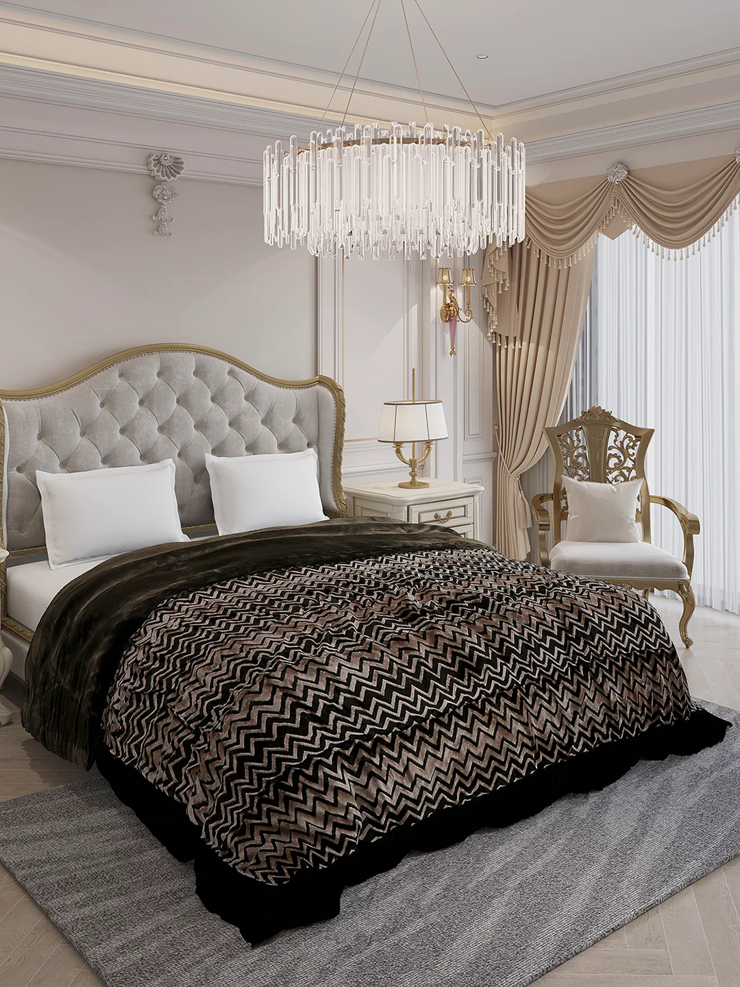 Printed Double Bed 1078 GSM Comforter for Winter - (Delicate) - Image 4