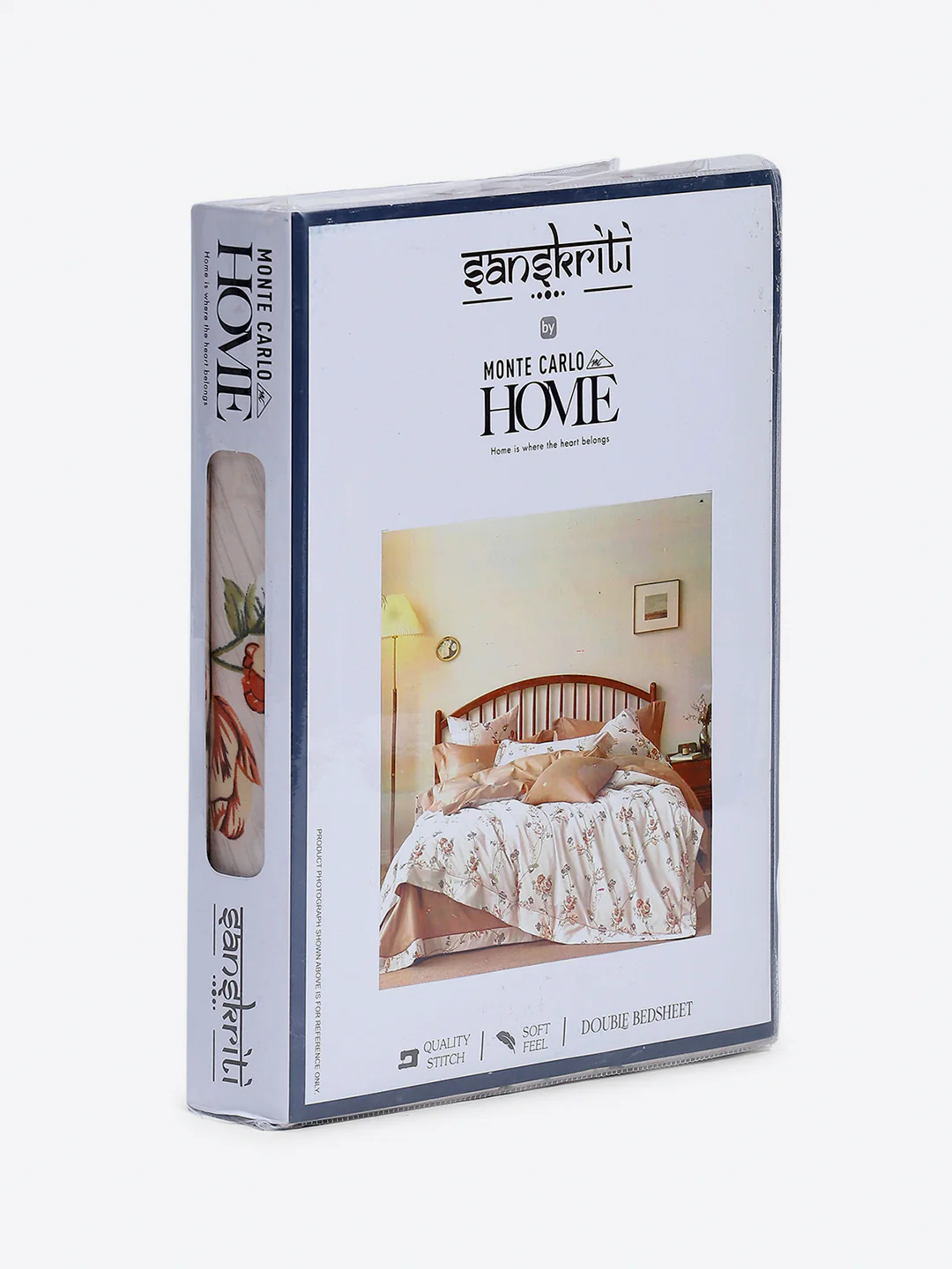 Printed Double Bed 130 GSM 4 Pc Bedding Set (1 Bedsheet, 1 AC Comforter & 2 Pillow Cover) - Image 13