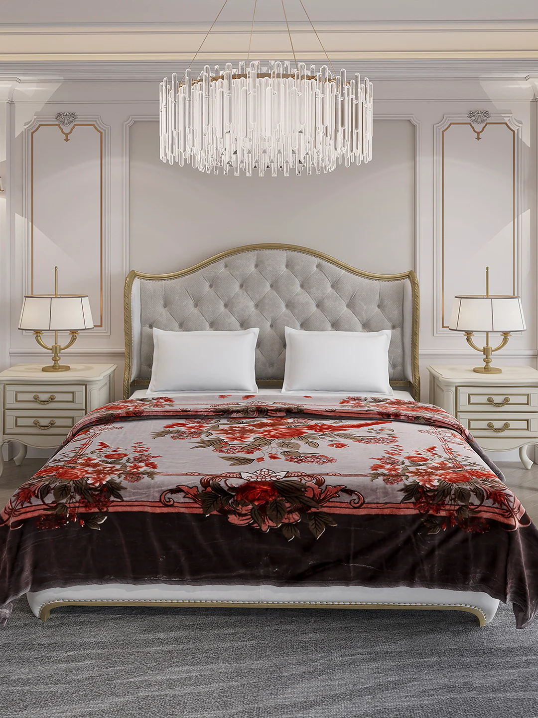 Printed Double Bed 2 Ply, 1042 GSM Blanket for Winter - (Emilia) - Image 2