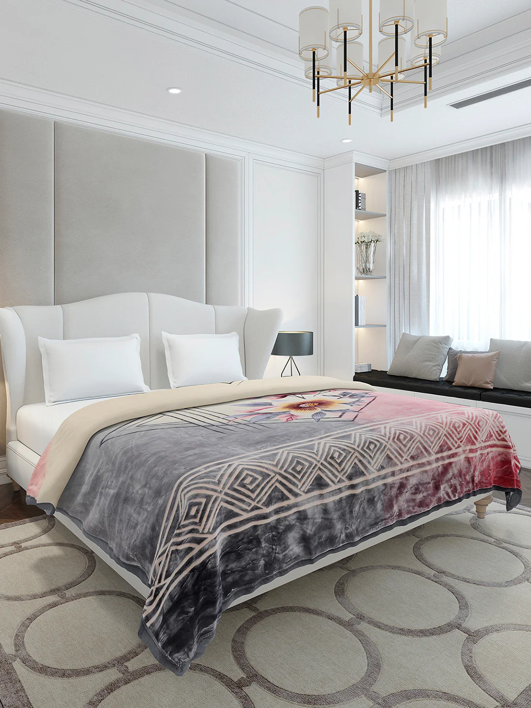 Printed Double Bed 2 Ply, 1136 GSM Embossed Blanket for Heavy Winter - (Commander) - Image 4