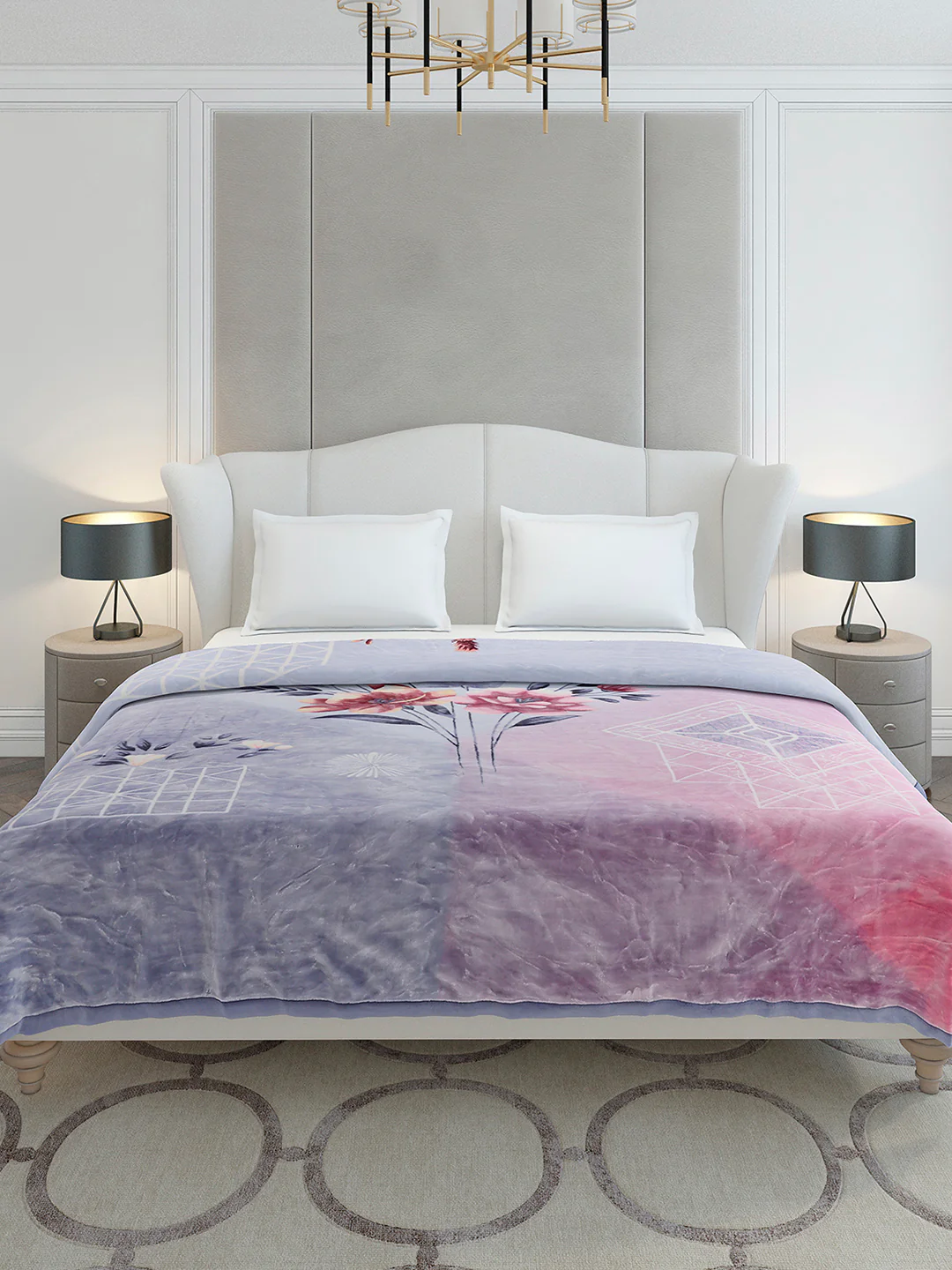 Printed Double Bed 2 Ply, 1136 GSM Embossed Blanket for Heavy Winter - (Commander) - Image 2