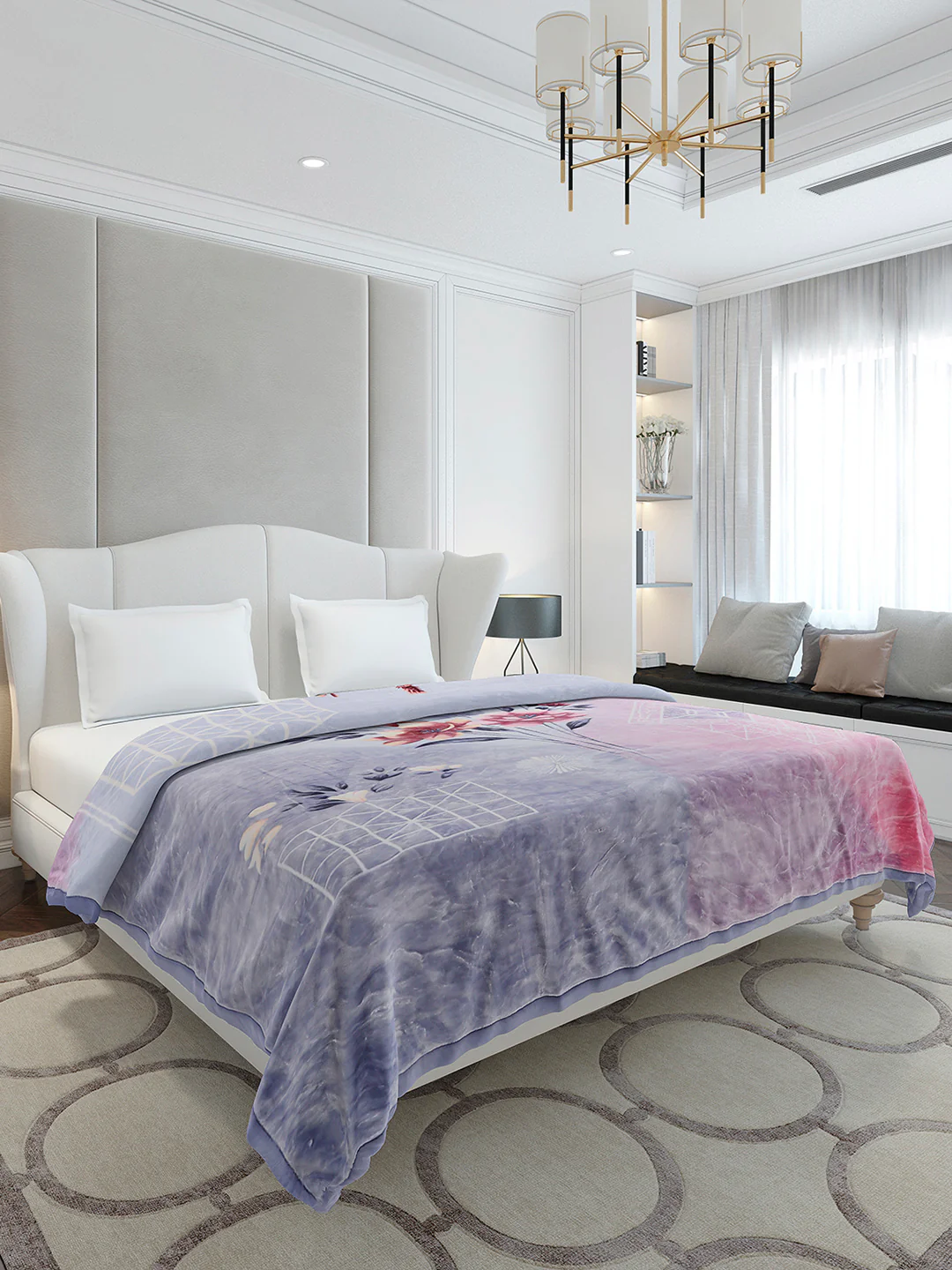 Printed Double Bed 2 Ply, 1136 GSM Embossed Blanket for Heavy Winter - (Commander) - Image 4
