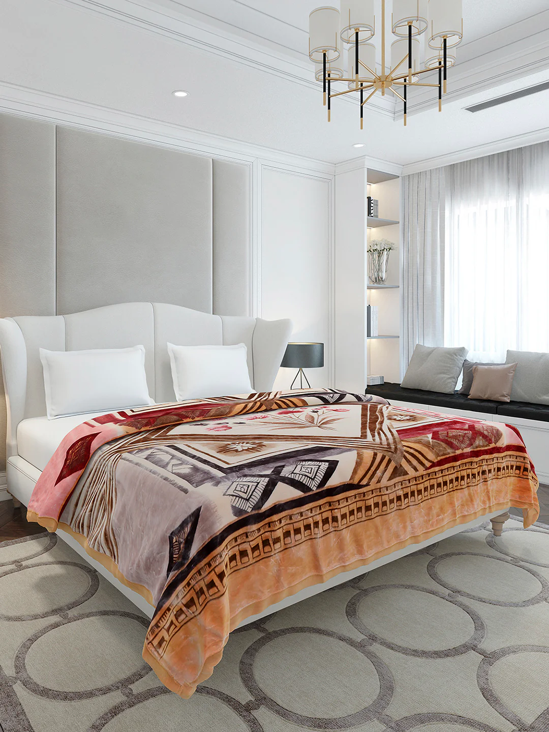 Printed Double Bed 2 Ply, 1136 GSM Embossed Blanket for Heavy Winter - (Commander) - Image 4