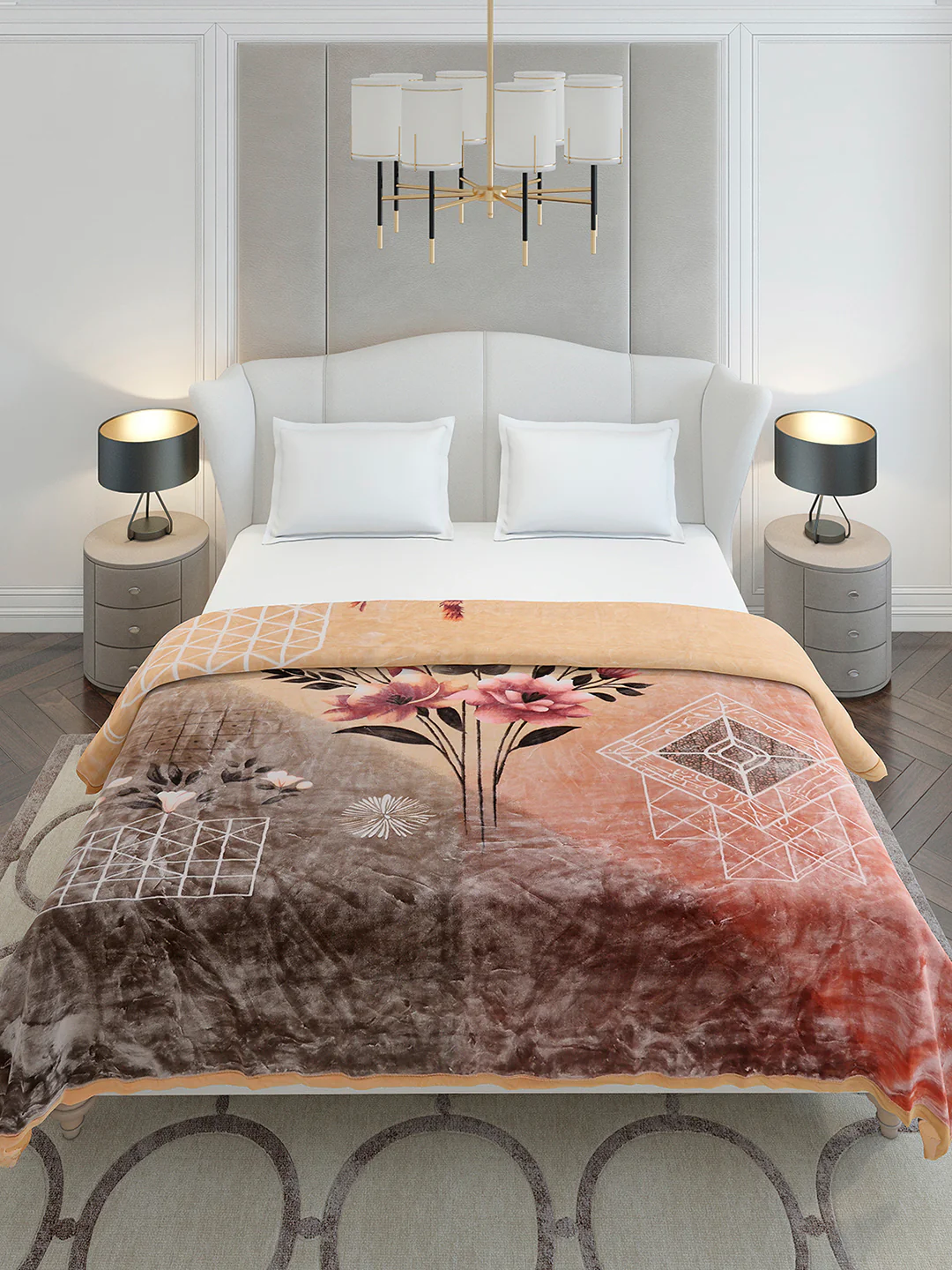 Printed Double Bed 2 Ply, 1136 GSM Embossed Blanket for Heavy Winter - (Commander) - Image 3
