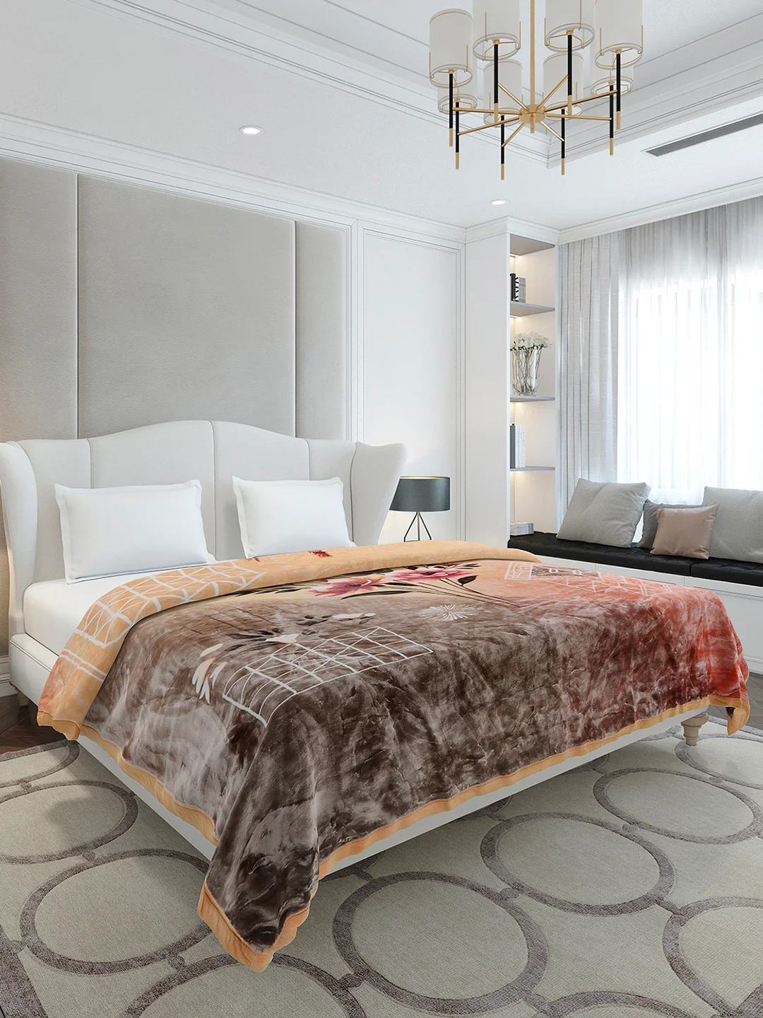 Printed Double Bed 2 Ply, 1136 GSM Embossed Blanket for Heavy Winter - (Commander) - Image 4