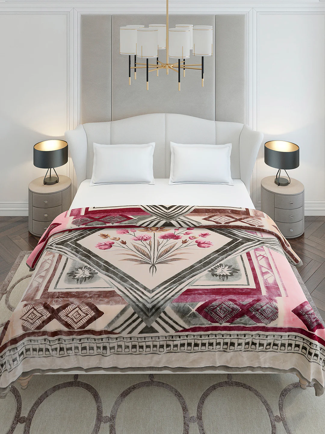Printed Double Bed 2 Ply, 1136 GSM Embossed Blanket for Heavy Winter - (Commander) - Image 3