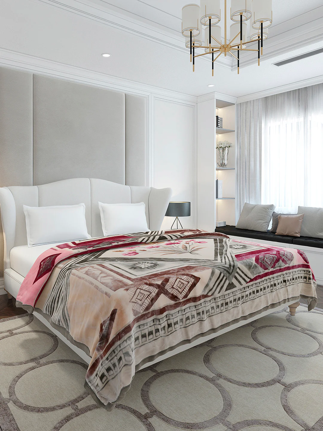 Printed Double Bed 2 Ply, 1136 GSM Embossed Blanket for Heavy Winter - (Commander) - Image 4