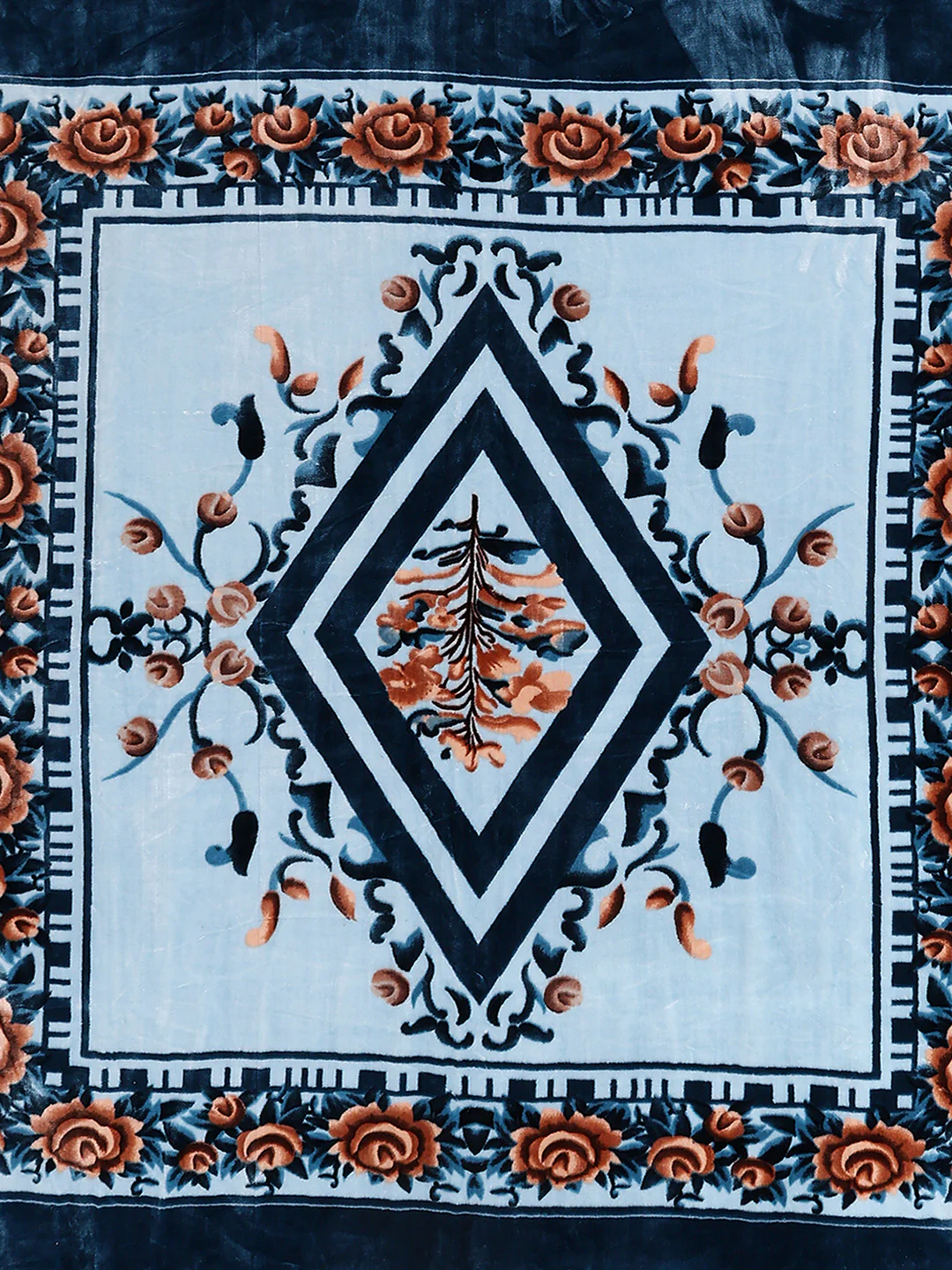 Printed Double Bed 2 Ply, 1042 GSM Cloudy Blanket for Heavy Winter - (Emilia) - Image 6