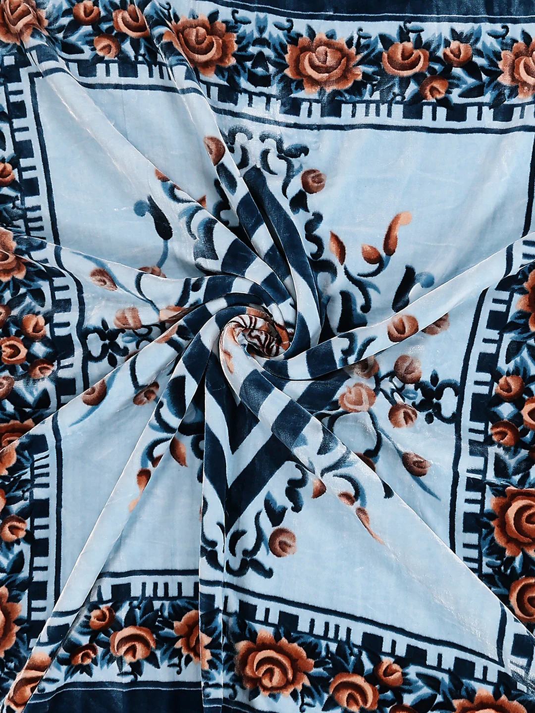 Printed Double Bed 2 Ply, 1042 GSM Cloudy Blanket for Heavy Winter - (Emilia) - Image 7
