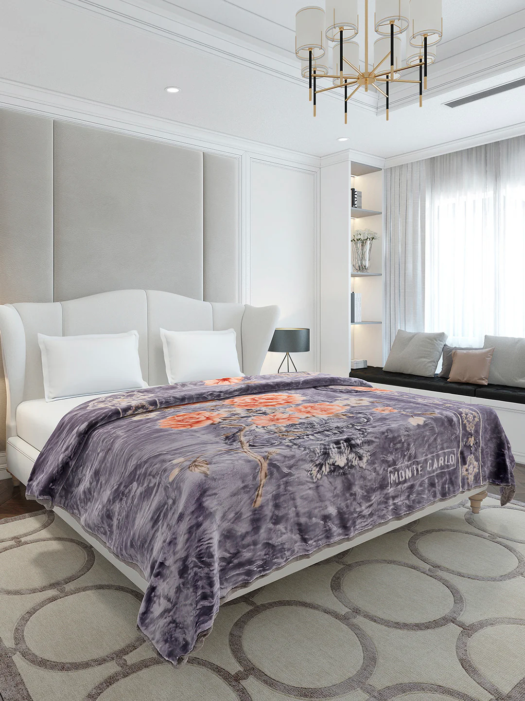 Printed Double Bed 2 Ply, 852 GSM Blanket for Heavy Winter - (Marshal) - Image 4