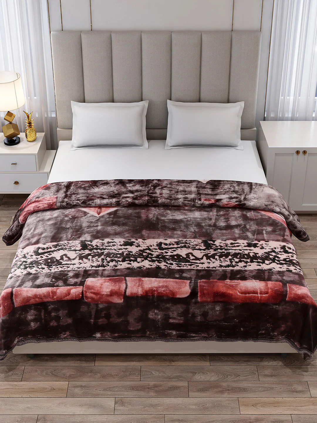Printed Double Bed 2 Ply, 871 GSM Blanket for Heavy Winter - (Moon Valley Box) - Image 3