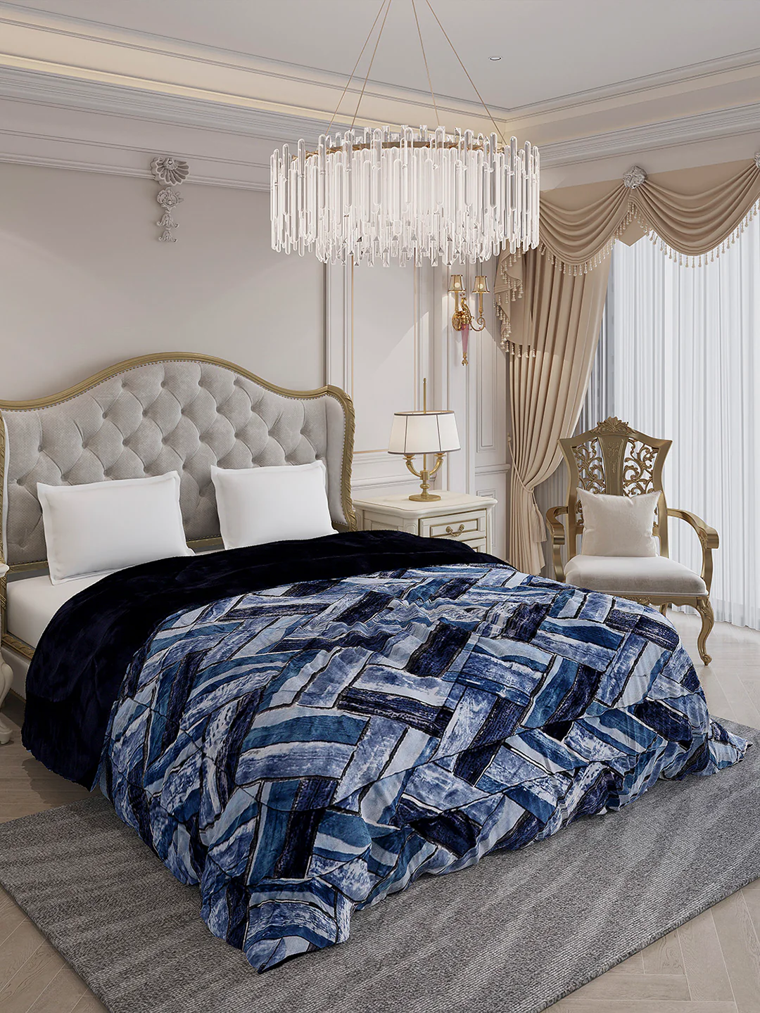 Printed Double Bed 233 GSM Comforter for Mild Winter (Beauty), Weight 855 gm - Image 4