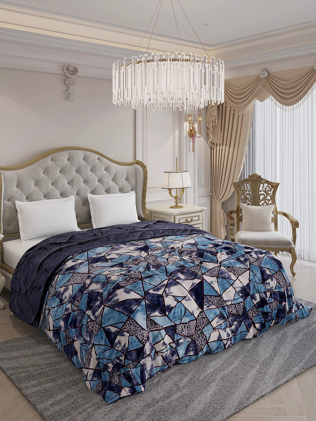 Printed Double Bed 233 GSM Comforter for Mild Winter (Beauty), Weight 855 gm - Image 4