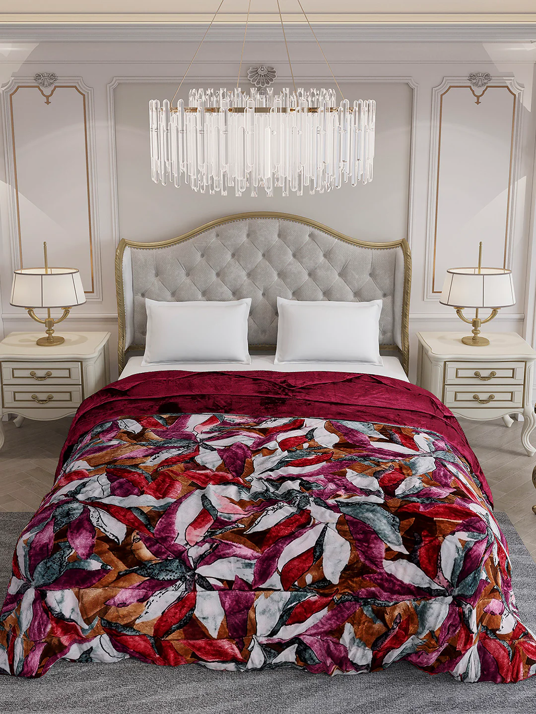 Printed Double Bed 233 GSM Comforter for Mild Winter (Beauty), Weight 855 gm - Image 3
